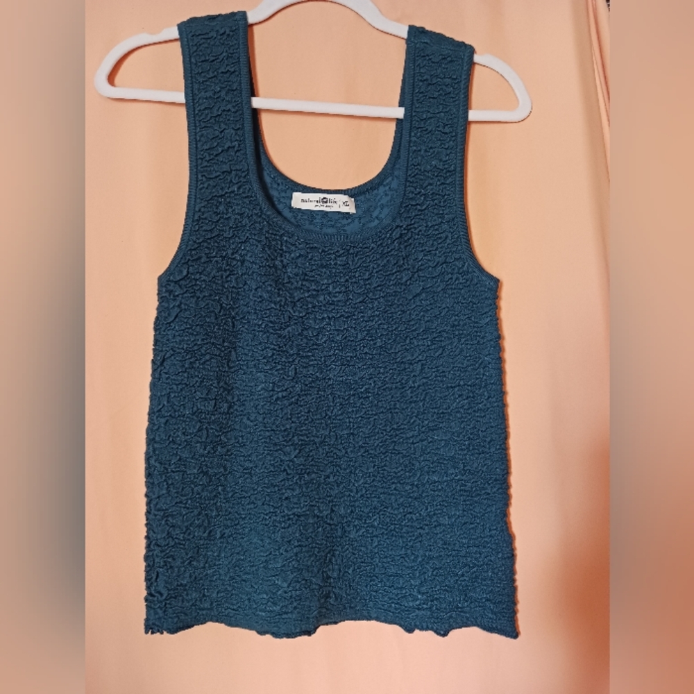 NATURAL LIFE Teal Textured Tank Top